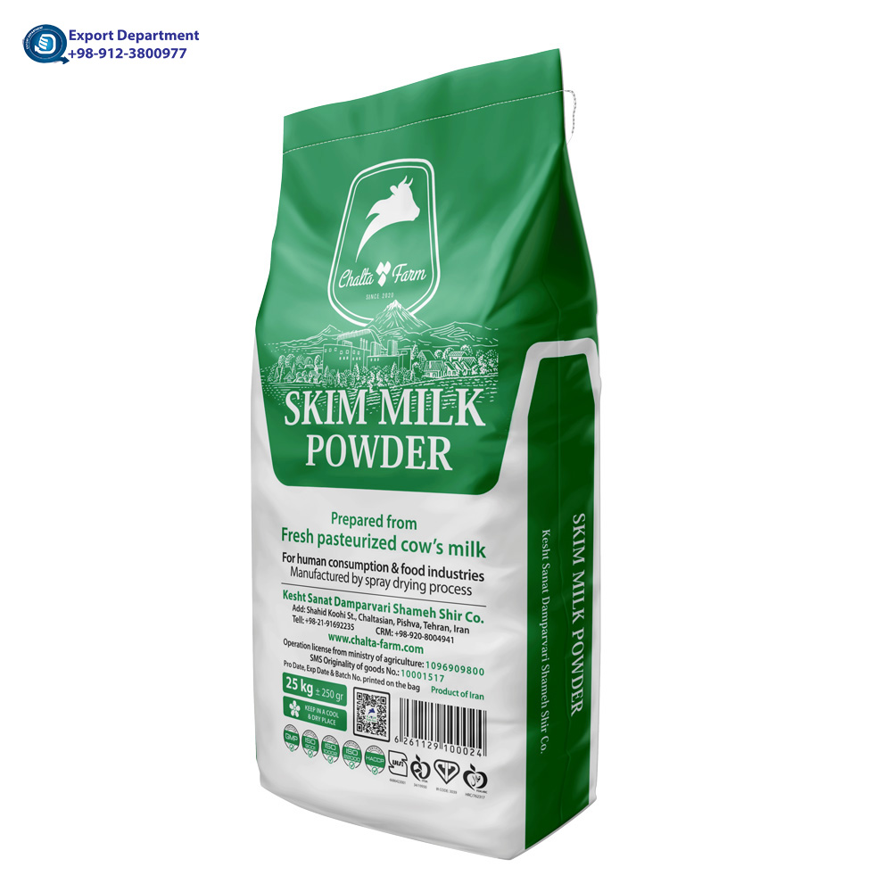 chaltafarm (Iran Milk Powder Compony) Regular Agglomerated Skim Milk Powder (SMP) Low Heat 25 kg for sale and export